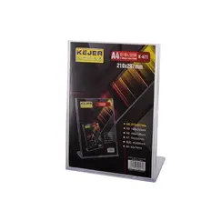 Desk Organizer, KEJEA, L Shape Card Stand K-471, A4, Plastic, Clear