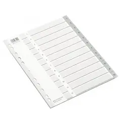 Divider, ROCO,  Index Divider, PVC, A4, 1-12 Numbers, Gray