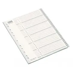 Divider, ROCO,  Index Divider, PVC, A4, 1-31 Numbers, Gray