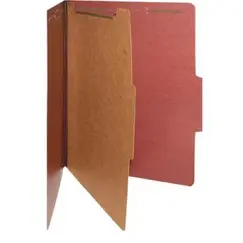 Divider,  Smead Classification Folder, Legal Size, Single Divider,  2" Prong, Divider: 1" Twin Prong, Red