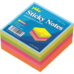 Memo Paper, Sticky Note, (75x75mm), Neon Color, 400 Sheets, 5 Colors
