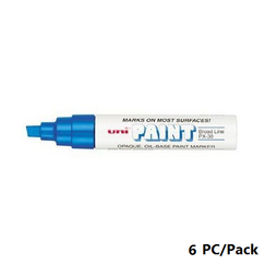 Paint Marker, Uni-Ball, PX-30, Chisel Tip, 4.0 - 8.5mm, Blue, 6 PC/Pack