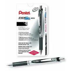 Pen, Pentel, BL77-AH, 7.0mm,Energel ,Retractable, Black, 12 Pcs/Pack