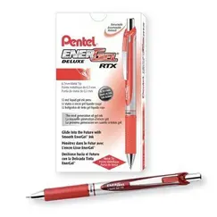 Pen, Pentel, BL77-BH, 7.0mm,Energel ,Retracatable, Red, 12  Pcs/Pack