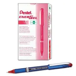 Pen, Pentel, BLN25-BH, 0.5mm,Energel, Capped,Red, 12 Pcs/Pack