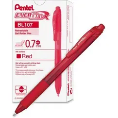 Pen, Pentel, BL107-BH, 0.7mm,Energel X,Retractable, Red, 12 Pcs/Pack