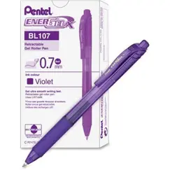 Pen, Pentel, BL107-VH, 0.7mm,Energel X, Retractable, Violet, 12 Pcs/Pack