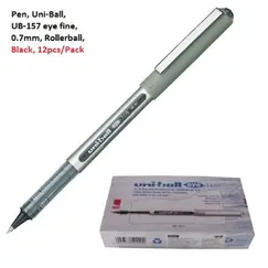 Pen, Uni-Ball, UB-157 eye fine, 0.7mm, Rollerball, Black, 12 PC/Pack