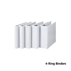 Ring Binders, SIMBA, 4-Ring Binders, 1.5 in (40 mm), A4, White