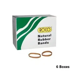 Rubber Bands,Natural Rubber, ROCO, Brown, 110 gram, 6 Box