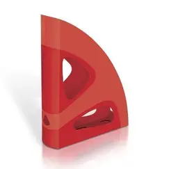 ادوات تنظيم التخزين، ماس، رفوف لمجلات والاوراق ، قسم واحد، بلاستيك، احمر