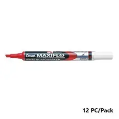 قلم سبورة، بنتل، ماكسفيلو راس مشطوف، 1.5/4.7 مم، يغذى بالحبر، احمر، 12حبة/علبة