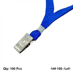 Card Holder String With Metal Clip Blue 100 PC/Pack