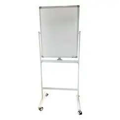Boards, SIMBA, Magnetic Whiteboard, (60x90cm), Two Sides, with Wheels, White