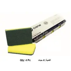 منظف، اسفنج جلي الاطباق، مقاس: صغير، 4 حبة/علبة ​​