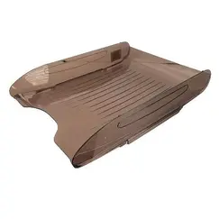 حاوية مستندات مكتبية رف واحد مترو بلاستيك بني شفاف