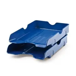 ادوات تنظيم المكتب، ماس، حاوية مستندات مكتبية ، 2 رفوف او طبقات ، بلاستيك، ازرق