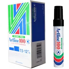 قلم ثابت ارتلاين 100 راس مشطوف 6 اقلام - اسود