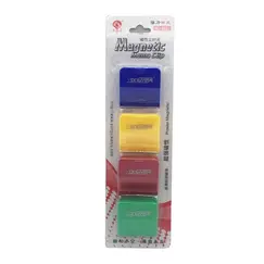 Clips, Magnetic Paper Clip, Plastic, 4 Pcs/ Pack