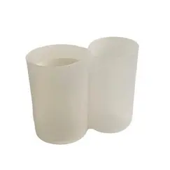 حامل اقلام مزدوجة بلاستيك ابيض