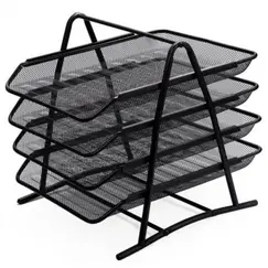 Desk Office Tray Steel 4 tries Black