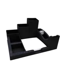 منظم مكتب مع دفتر مذكرات، اللون أسود