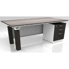 Desk with Fixed Pedestal - Black 140 cm