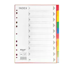 Divider, Index Divider, PVC, A4, 1-10 dividers