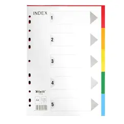 Divider, Index Divider, PVC, A4, 1-5 dividers