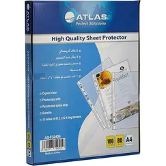 Documents Covers, ATLAS, Punched Sheet Pockets, A4, Transparent, 100 PC/Pack