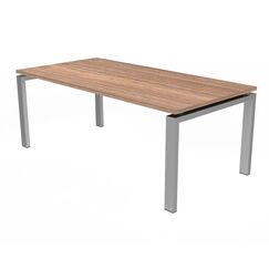 Coffee Table - Brown Top Metal Legs Grey 120cm.