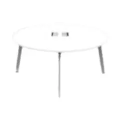 طاولة دائرية للإجتماعات - أبيض (أرجل معدنية) ق200 سم