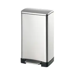 حاوية نفايات ستانلس ستيل مع دعاسة ايكو (سعة 30 لتر)