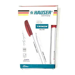 قلم، هاوسر، قلم جاف، احمر، 25 حبة/ علبة