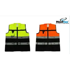 ادوات السلامة، سترة تنفيذية بأكمام قصيرة عاكسة - VAULTEX أصفر 180 جرام  مقاسM-4XL