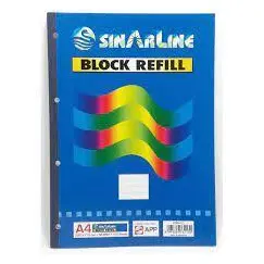 solution Premium A4 Block Refill Pads with Margin | 4-Hole Punched | 100 Sheets/6 Pads
