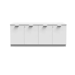Cabinet 4 Wooden Doors - White 90cm H