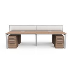 Workstation 4-Person - Brown 290cm