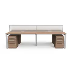 Workstation 4-Person - Brown 290cm