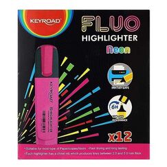 Highlighter Marker, KEYROAD, 1 - 5 mm, Chisel Tip, Pink Box