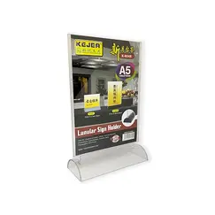Desk Organizer, KEJEA, Lunular Sign Holder Stand K-6048, A5, Plastic, Clear