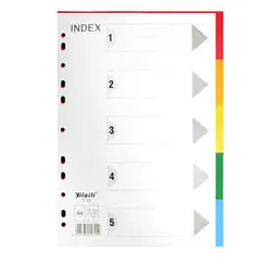 Divider, Index Divider, PVC, A4, 1-5 dividers
