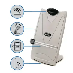 ركسل حامل نسخ على شكل حامل مائل – يتسع لـ 50 ورقة، زوايا قابلة للتعديل، دليل سطر