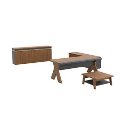 Office Set Horsey - Grey & Light Brown 3-Piece (TLLL-DS008)