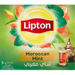 ليبتون شاي أخضر مغربي بالنعناع ١٠٠كيس شاي
