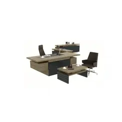 Office Set Luster - Brown & Grey 4 Pieces (TLLL-DS012)