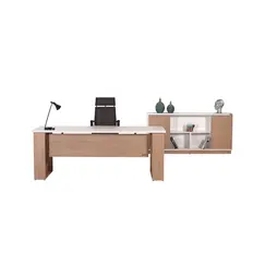 Office Set Mercure  - White & Light Brown 4 Pieces (TLLL-DS020)