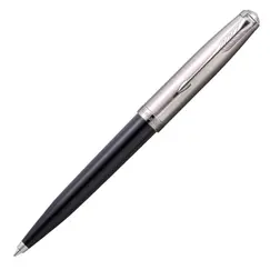 PARKER 51 Medium Ballpoint Pen Black Chrome Trim Black Ink