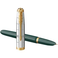 PARKER 51 Premium Medium Fountain Pen Forest Green Gold Trim