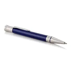 PARKER Duofold Medium Ballpoint Pen Classic Blue Chrome Trim Black Ink